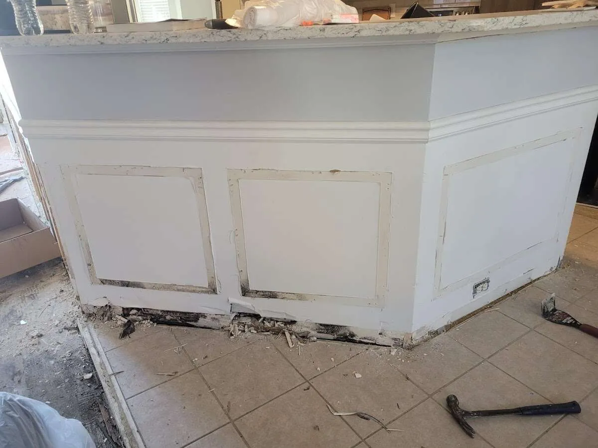 Water damage and mold on kitchen during Mold Inspection & Testing in Tehachapi